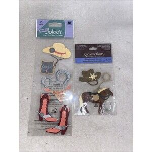 Cowboy Cowgirl Scrapbook Embellishments Jolees Stickers Horse Boots Hat New